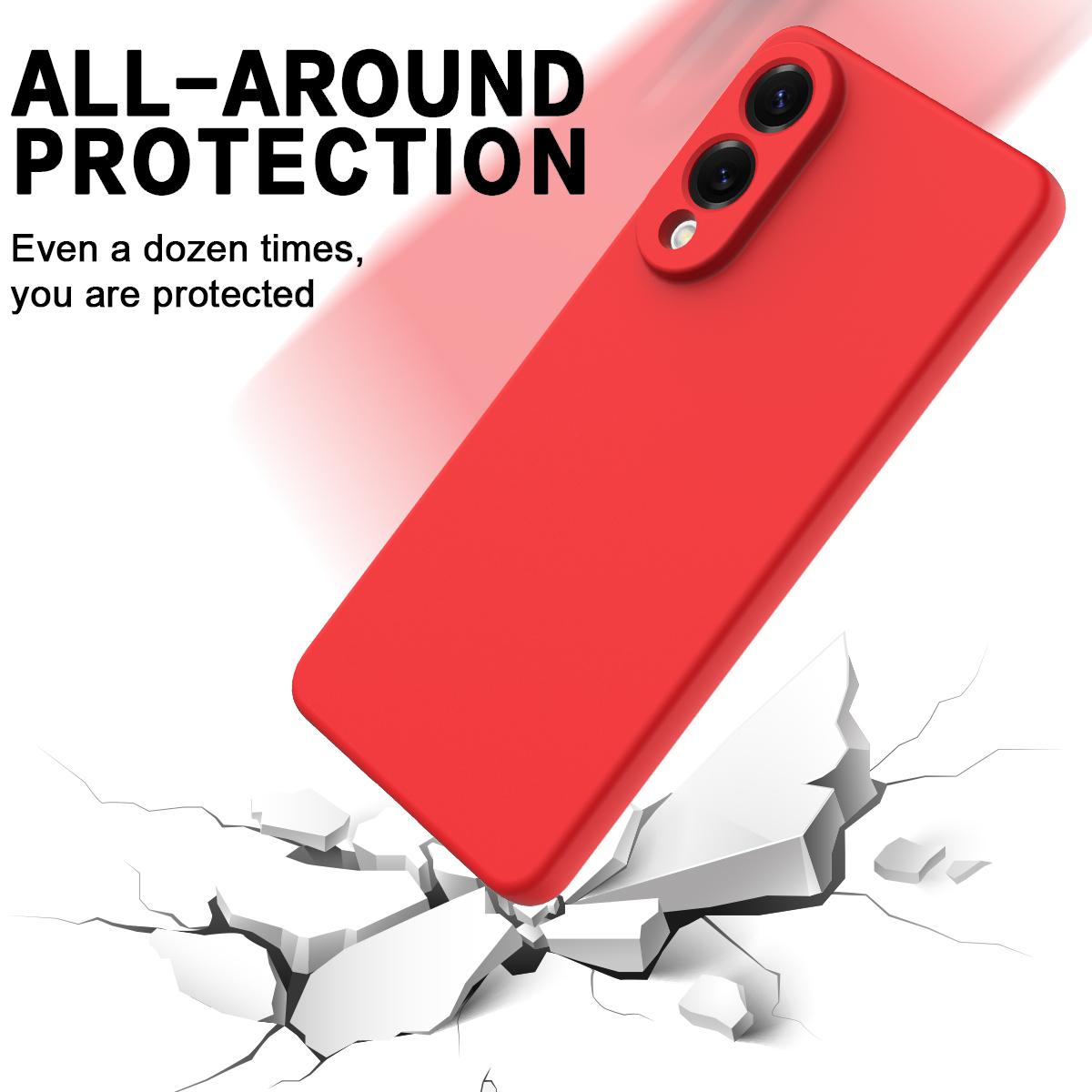 For Samsung Galaxy S25 Edge 5G Color Liquid Silicone Phone Case(Red)