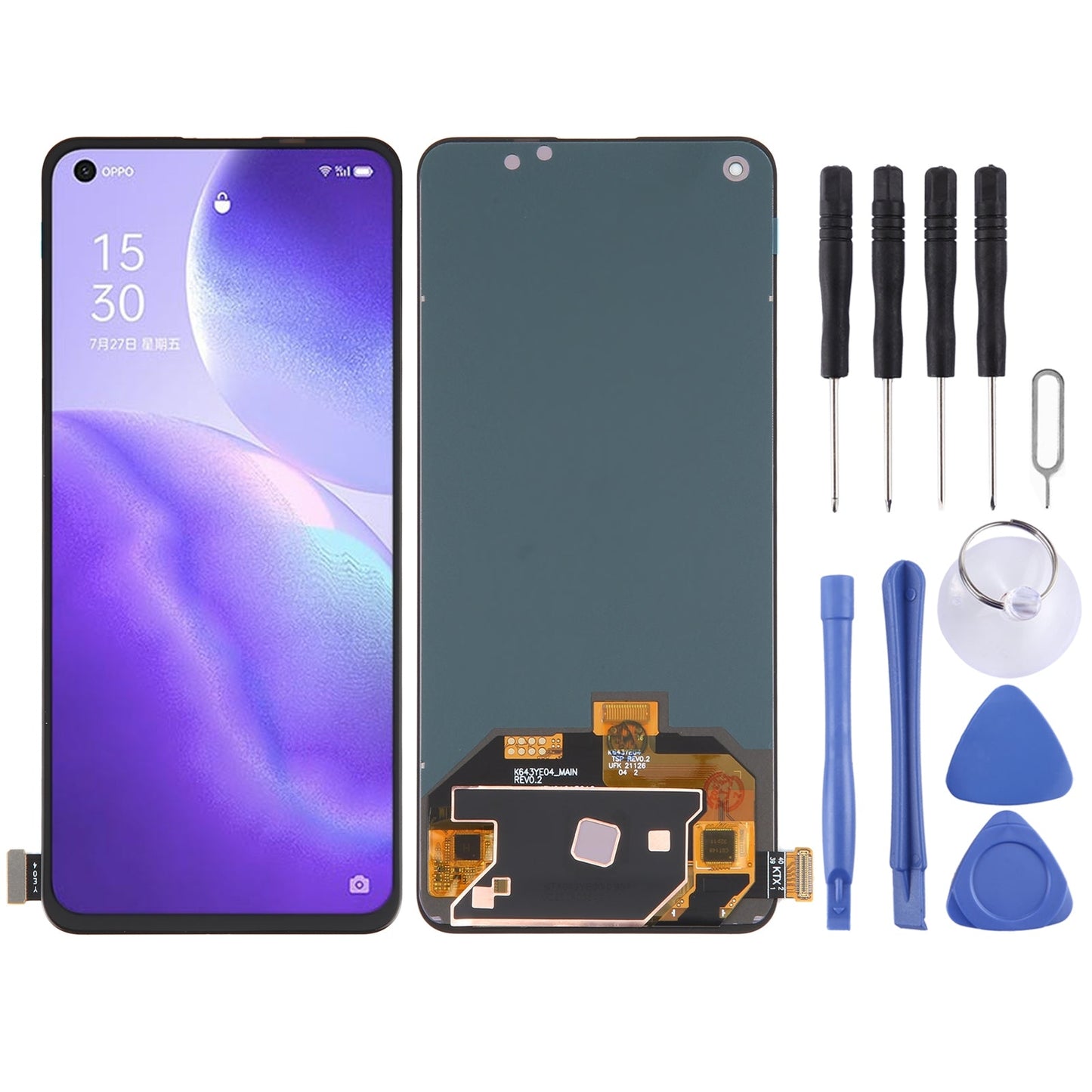 OLED LCD Screen For OPPO Reno5 4G / Reno5 5G / Reno5K 5G / Reno6 4G / Reno6 5G / Reno7 4G / K9 Pro / Find X3 Lite / Realme Q3 Pro / Realme Q3 Pro Carnival / Realme GT Neo Flash / Realme X7 Max 5G with Digitizer Full Assembly