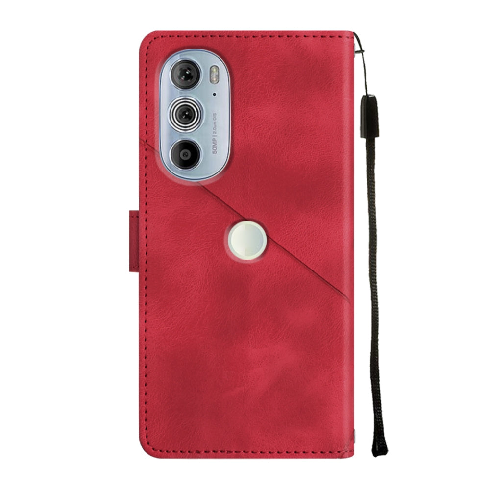 For Motorola Edge 30 Pro / Edge+ 2022 Skin-feel Embossed Leather Phone Case(Red)