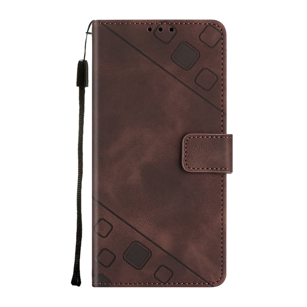 For Motorola Edge 30 Pro / Edge+ 2022 Skin-feel Embossed Leather Phone Case(Brown)