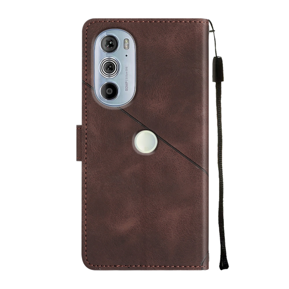 For Motorola Edge 30 Pro / Edge+ 2022 Skin-feel Embossed Leather Phone Case(Brown)