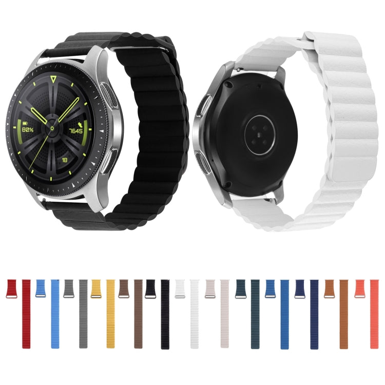 20mm Universal Magnetic Loop Leather Watch Band, For Amazfit GTS 4 / GTS 4 Mini / GTS 3