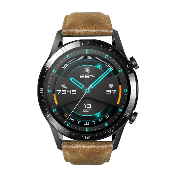 Oil Wax Genuine Leather Watch Band, For Huawei Watch GT 2 46mm