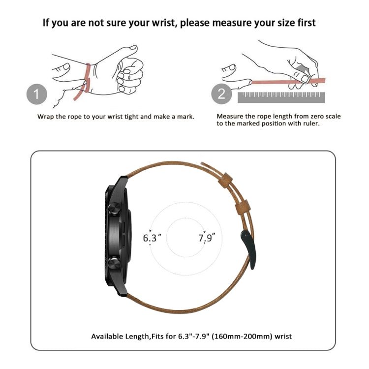 Oil Wax Genuine Leather Watch Band, For Huawei Watch GT 2 46mm