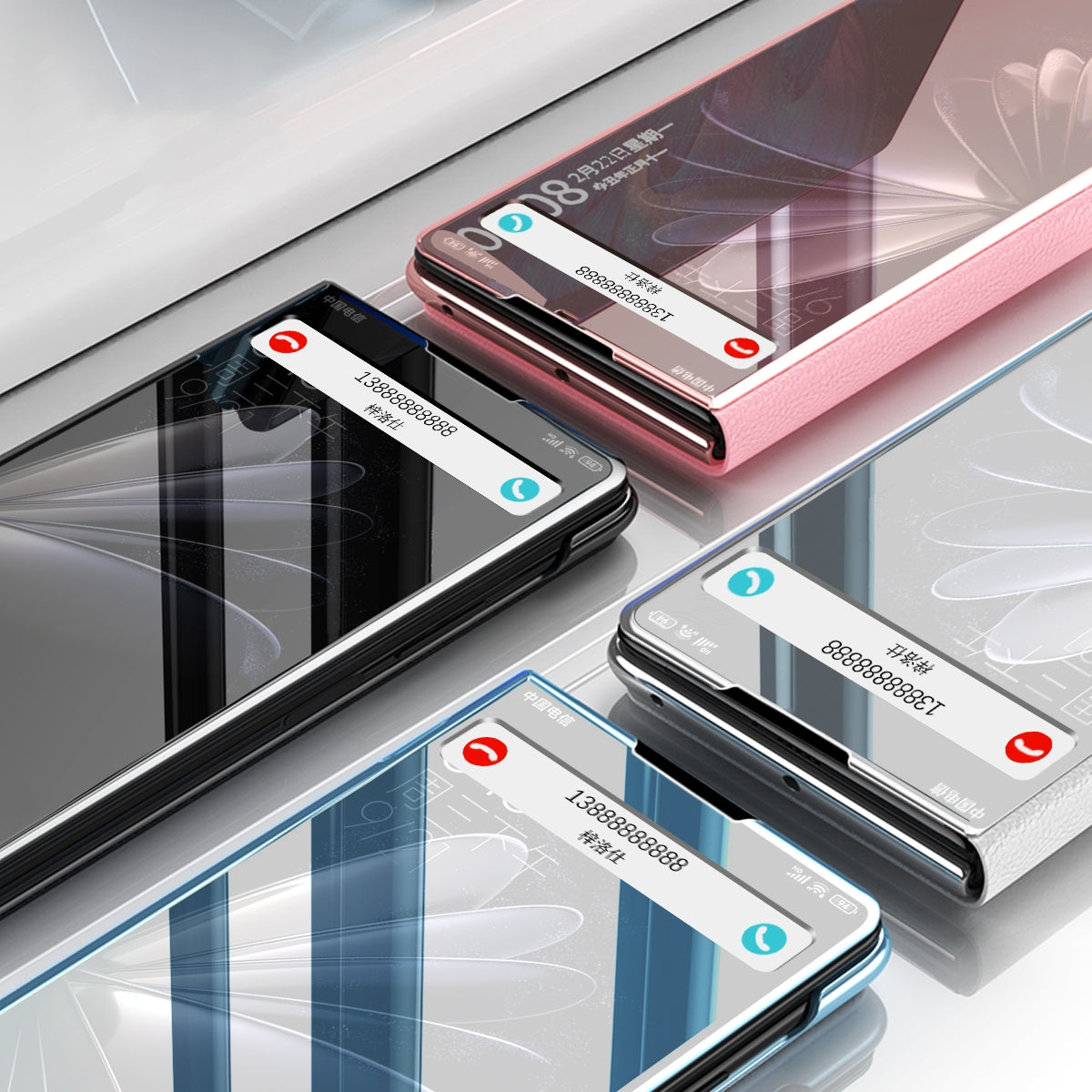 For Xiaomi Mix Fold 2 Electroplated Mirror Leather Phone Case with Holder(Silver)