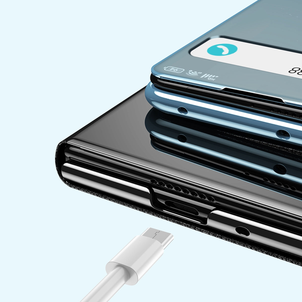 For Xiaomi Mix Fold 2 Electroplated Mirror Leather Phone Case with Holder(Black)