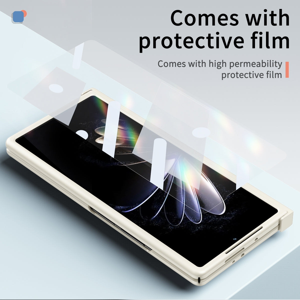 For Xiaomi Mix Fold 2 Hinge All-inclusive Magnetic Phone Case with Stand(White)