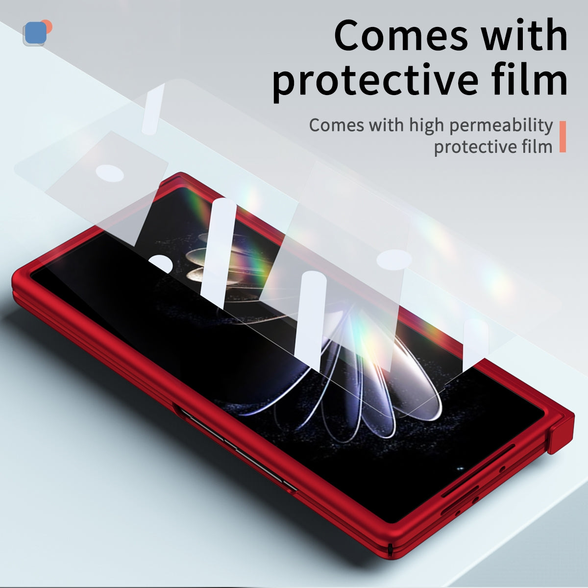 For Xiaomi Mix Fold 2 Hinge All-inclusive Magnetic Phone Case with Stand(Red)