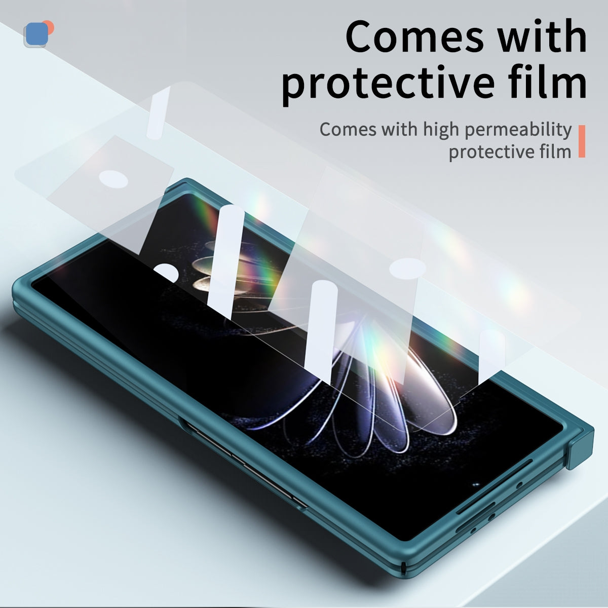 For Xiaomi Mix Fold 2 Hinge All-inclusive Magnetic Phone Case with Stand(Green)