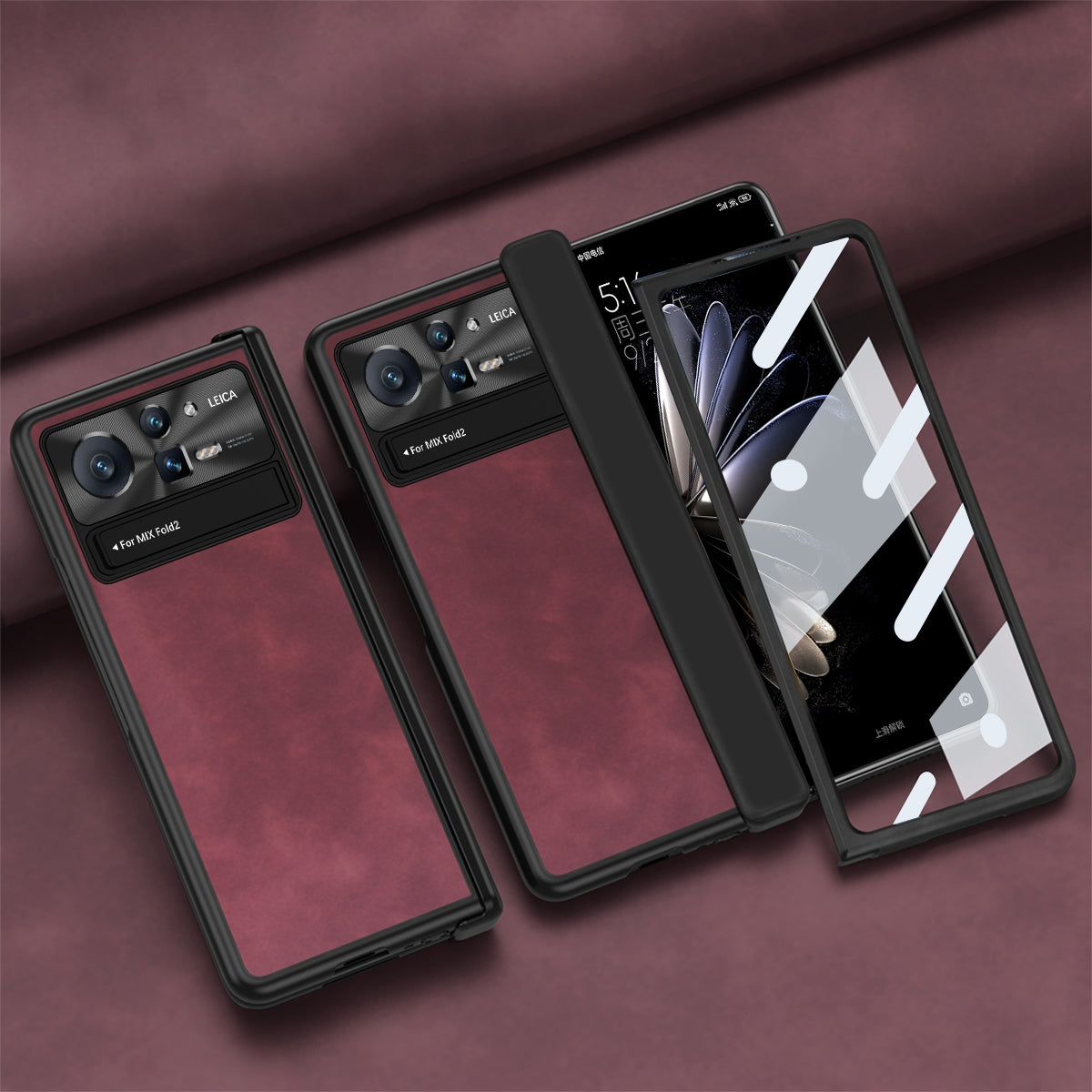 For Xiaomi Mix Fold 2 Napa Texture All-inclusive Phone Case(Red)