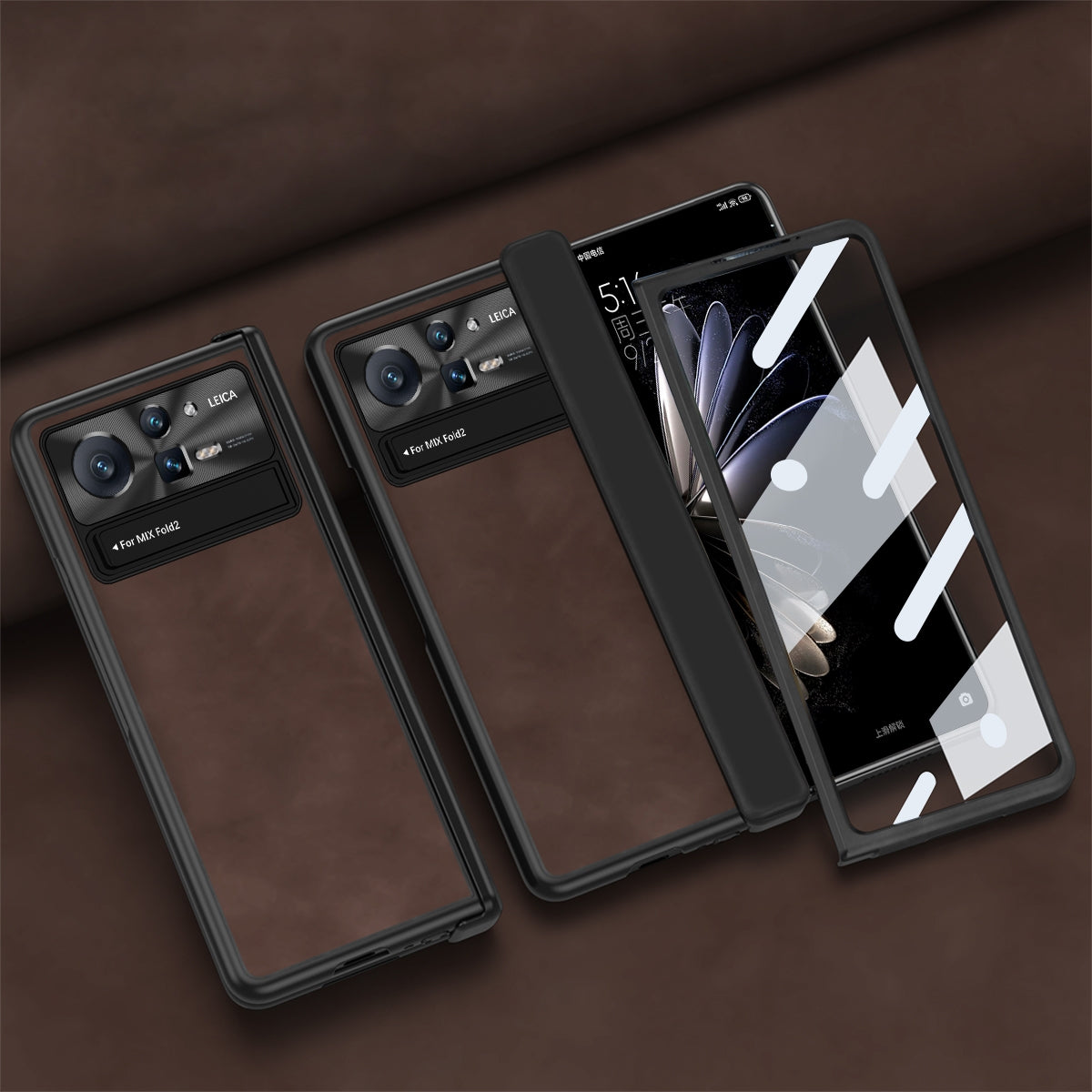 For Xiaomi Mix Fold 2 Napa Texture All-inclusive Phone Case(Coffee)