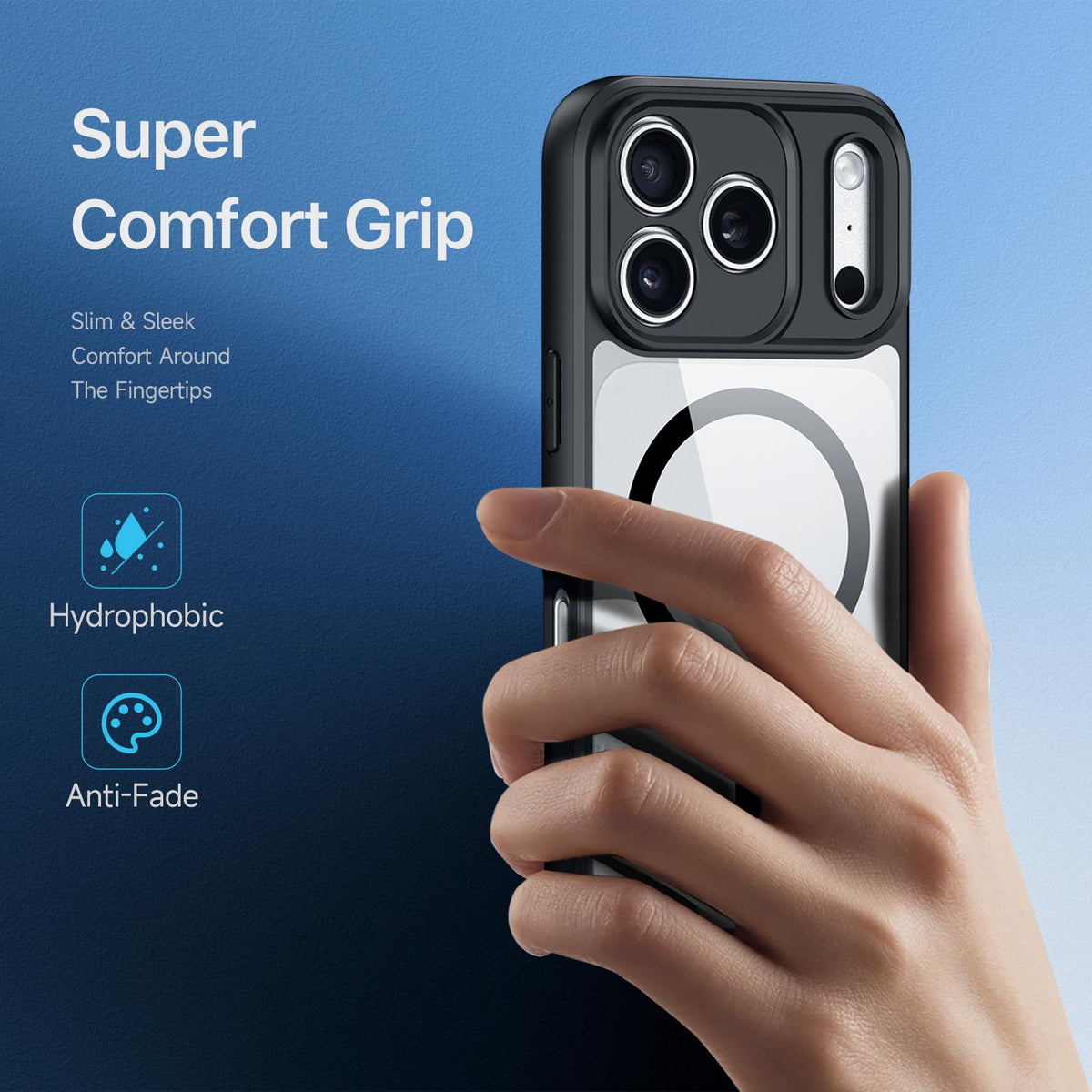 Compatible with iPhone 18 Pro Max DUX DUCIS Aimo Mag Series TPU + PC MagSafe Frosted Feel Phone Case - Black