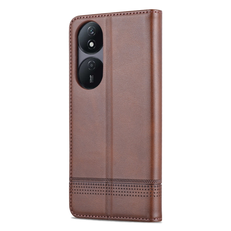 For Honor Play 50 Plus AZNS Magnetic Calf Texture Flip Leather Phone Case(Dark Brown)