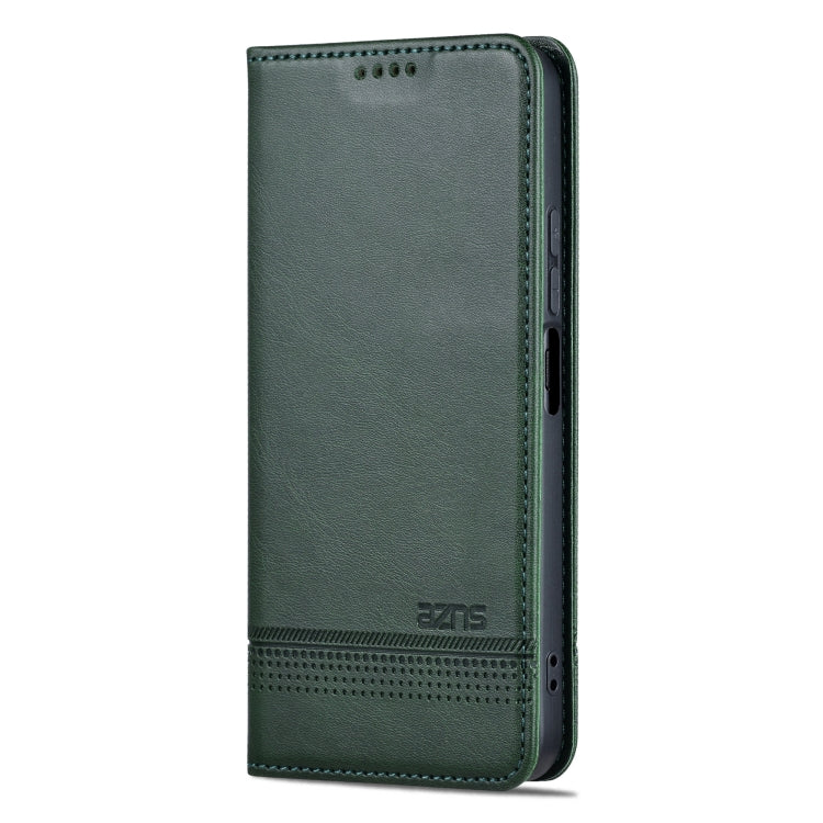 For Honor Play 50 Plus AZNS Magnetic Calf Texture Flip Leather Phone Case(Dark Green)