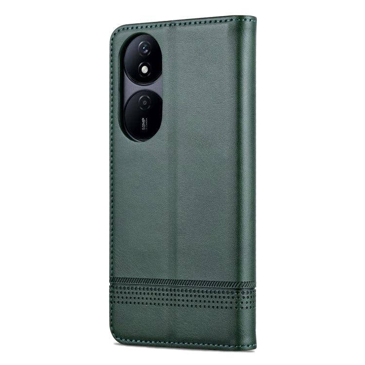 For Honor Play 50 Plus AZNS Magnetic Calf Texture Flip Leather Phone Case(Dark Green)