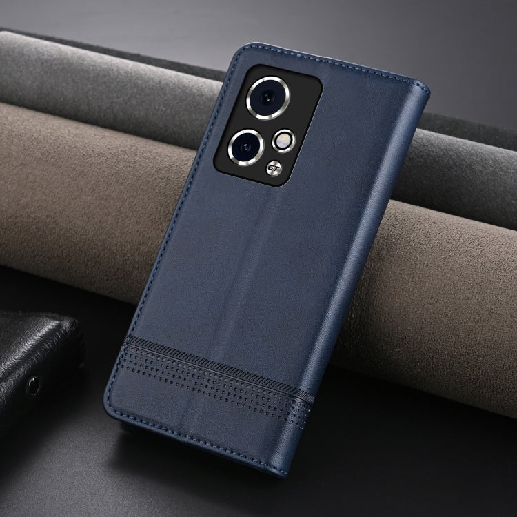 For Honor 90 GT AZNS Magnetic Calf Texture Flip Leather Phone Case(Dark Blue)