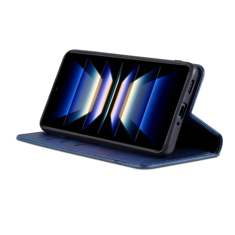 For Honor 90 GT AZNS Magnetic Calf Texture Flip Leather Phone Case(Dark Blue)