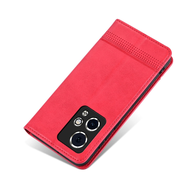 For Honor 90 GT AZNS Magnetic Calf Texture Flip Leather Phone Case(Red)