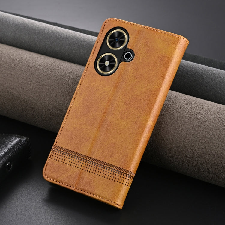 For Honor Play 50/Play 50m 5G AZNS Magnetic Calf Texture Flip Leather Phone Case(Light Brown)