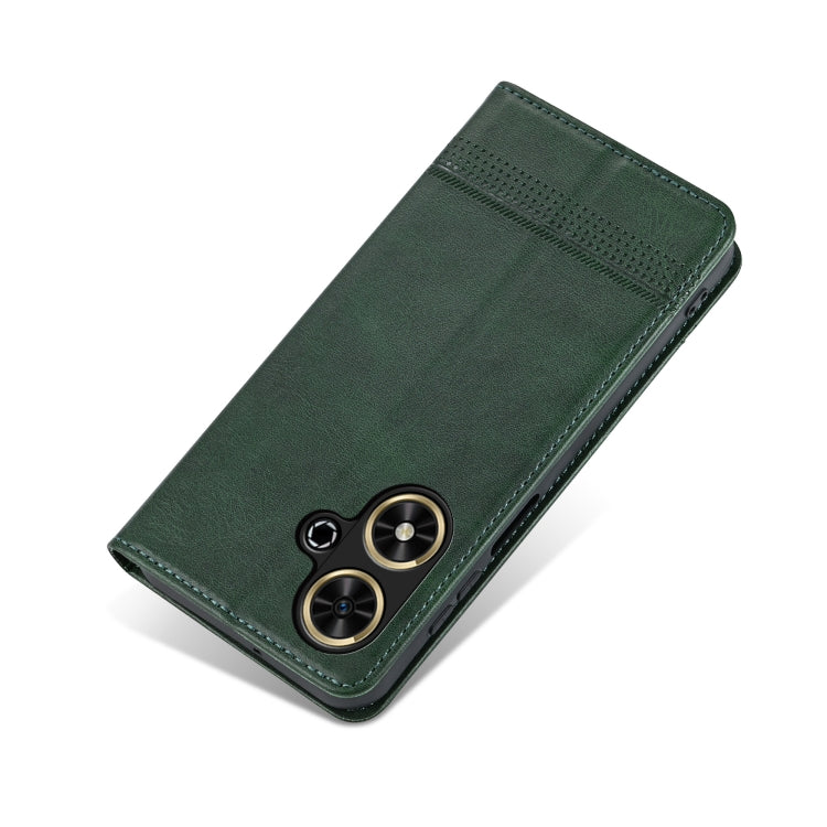 For Honor Play 50/Play 50m 5G AZNS Magnetic Calf Texture Flip Leather Phone Case(Dark Green)