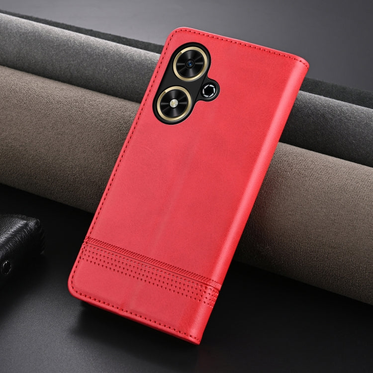 For Honor Play 50/Play 50m 5G AZNS Magnetic Calf Texture Flip Leather Phone Case(Red)