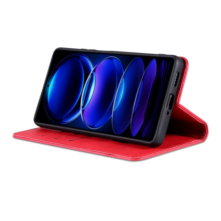 For Honor Play 50/Play 50m 5G AZNS Magnetic Calf Texture Flip Leather Phone Case(Red)