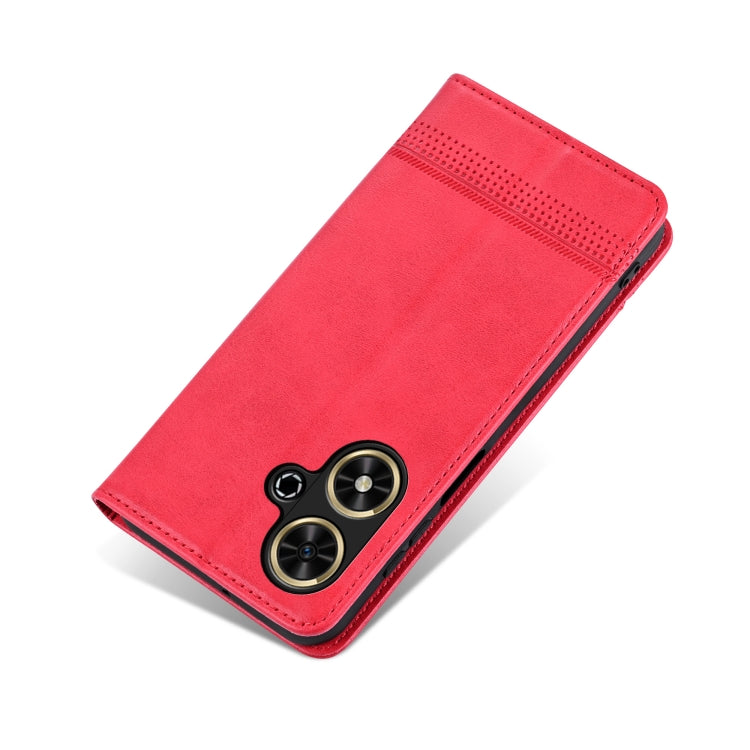 For Honor Play 50/Play 50m 5G AZNS Magnetic Calf Texture Flip Leather Phone Case(Red)