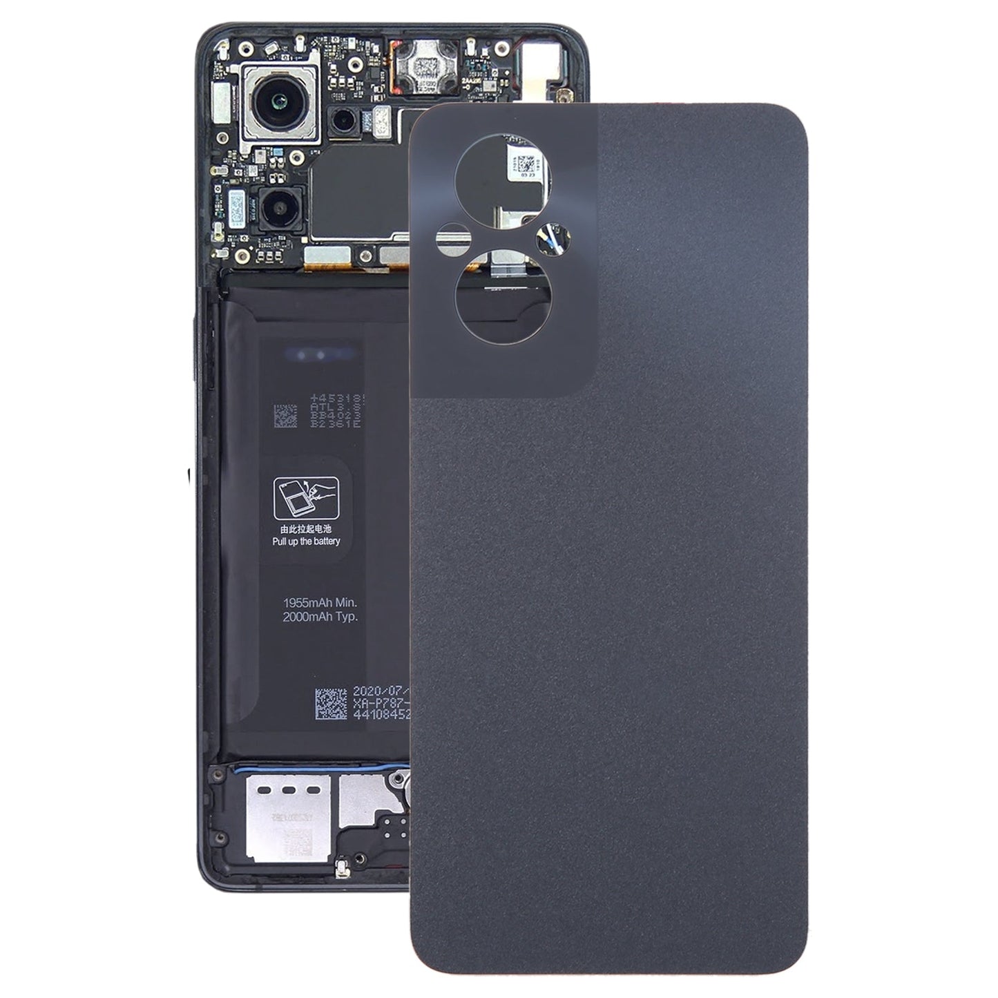 For OPPO Reno8 Lite Original Battery Back Cover(Black)