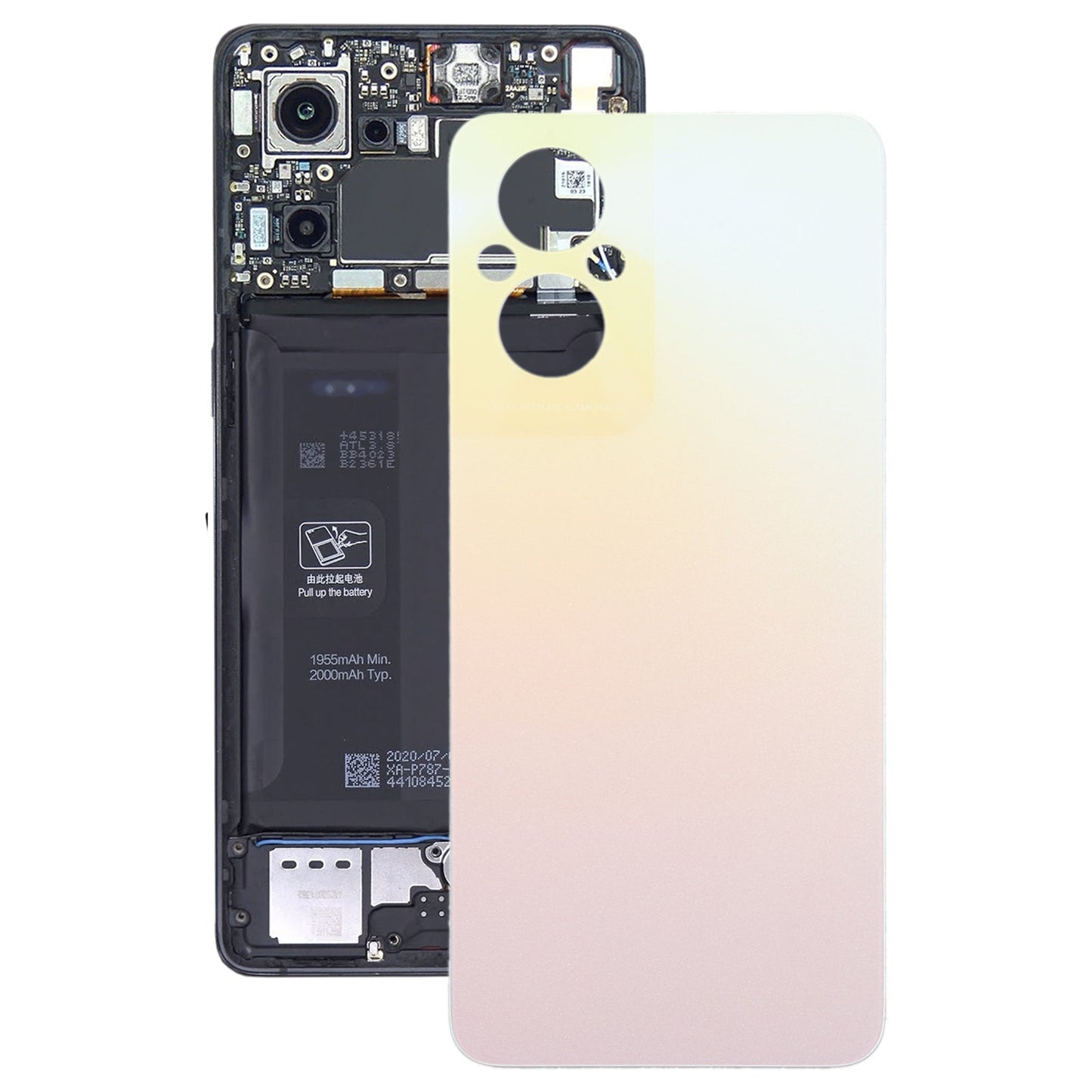 For OPPO Reno8 Z 5G Original Battery Back Cover(Gold)