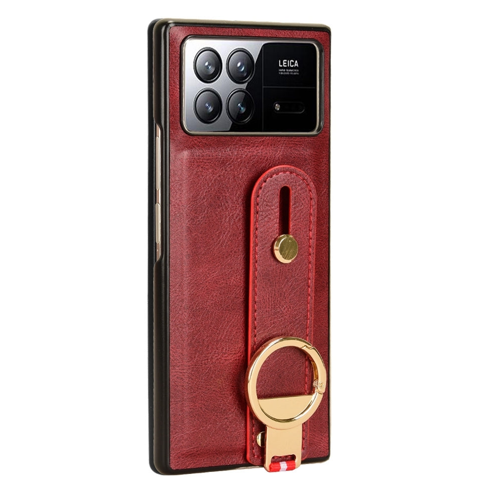 For Xiaomi Mix Fold 3 Wristband Leather Back Phone Case(Red)