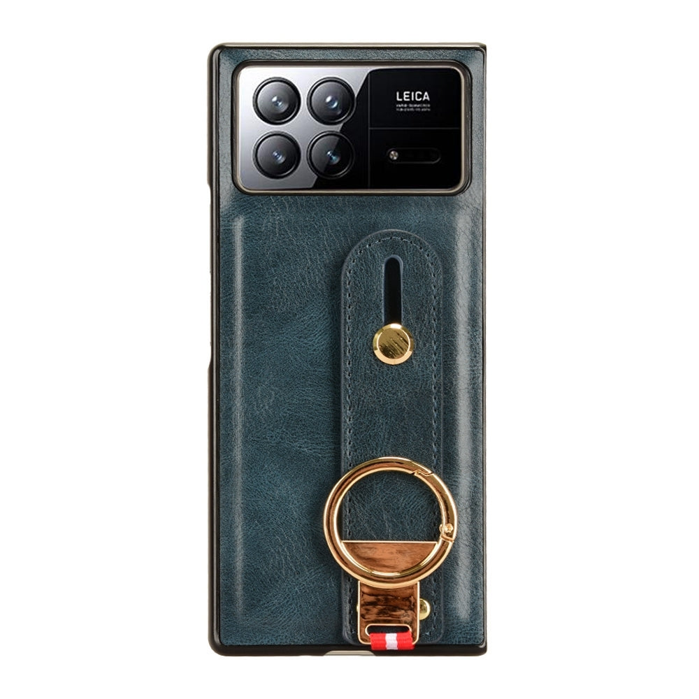 For Xiaomi Mix Fold 3 Wristband Leather Back Phone Case(Blue)