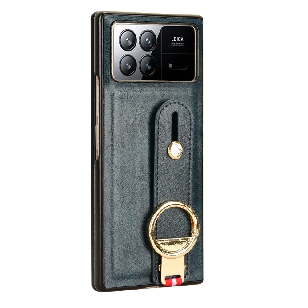 For Xiaomi Mix Fold 3 Wristband Leather Back Phone Case(Blue)