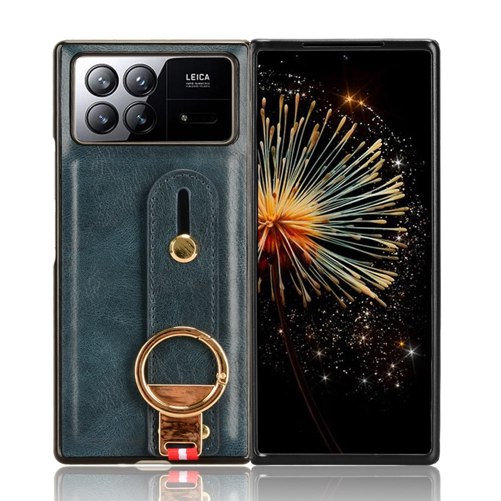 For Xiaomi Mix Fold 3 Wristband Leather Back Phone Case(Blue)