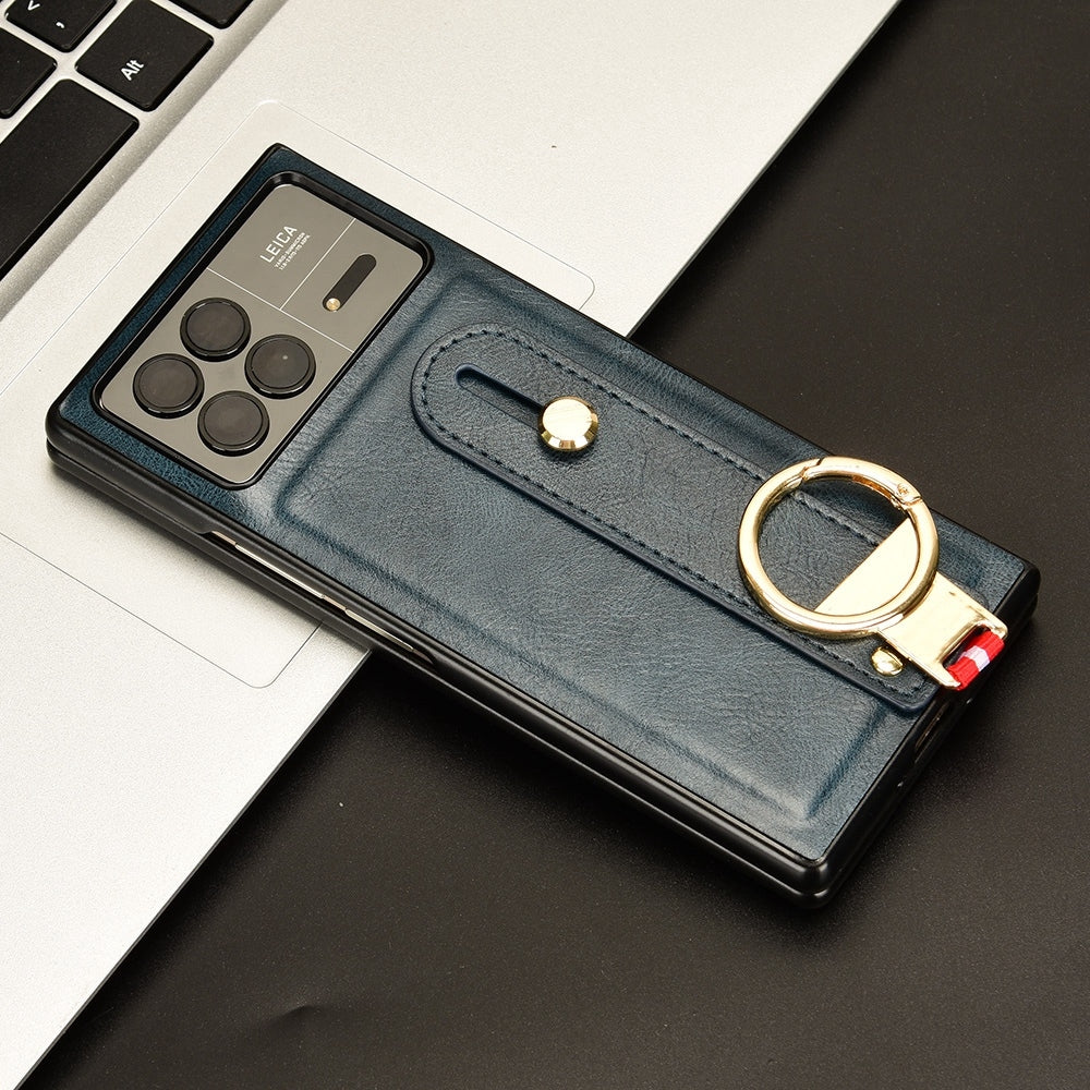 For Xiaomi Mix Fold 3 Wristband Leather Back Phone Case(Blue)