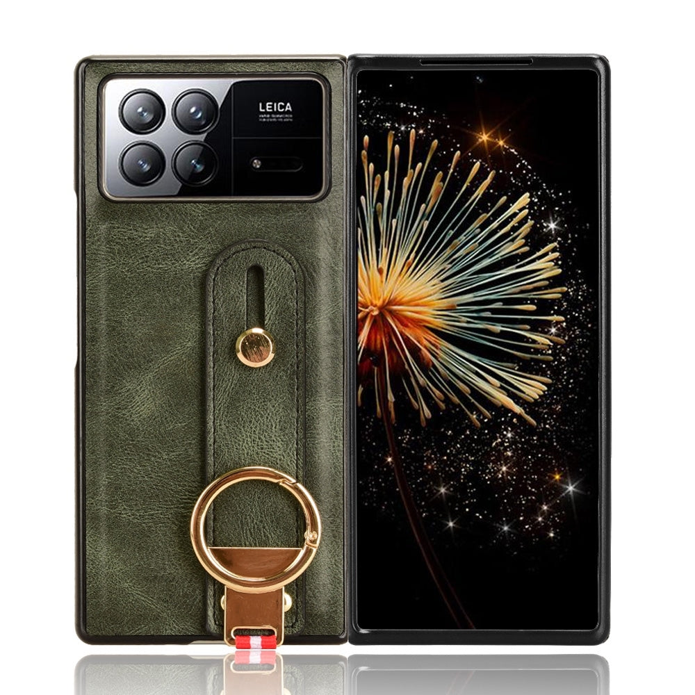 For Xiaomi Mix Fold 3 Wristband Leather Back Phone Case(Green)