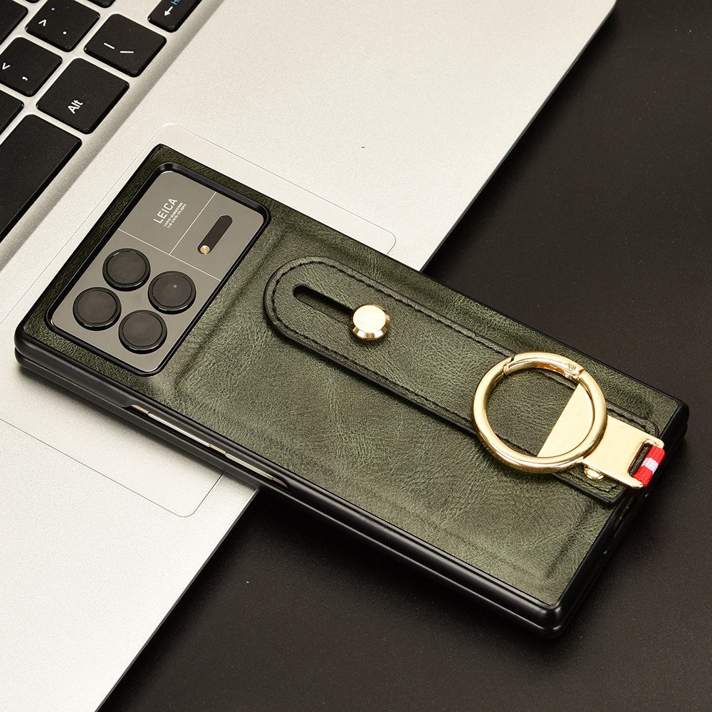 For Xiaomi Mix Fold 3 Wristband Leather Back Phone Case(Green)