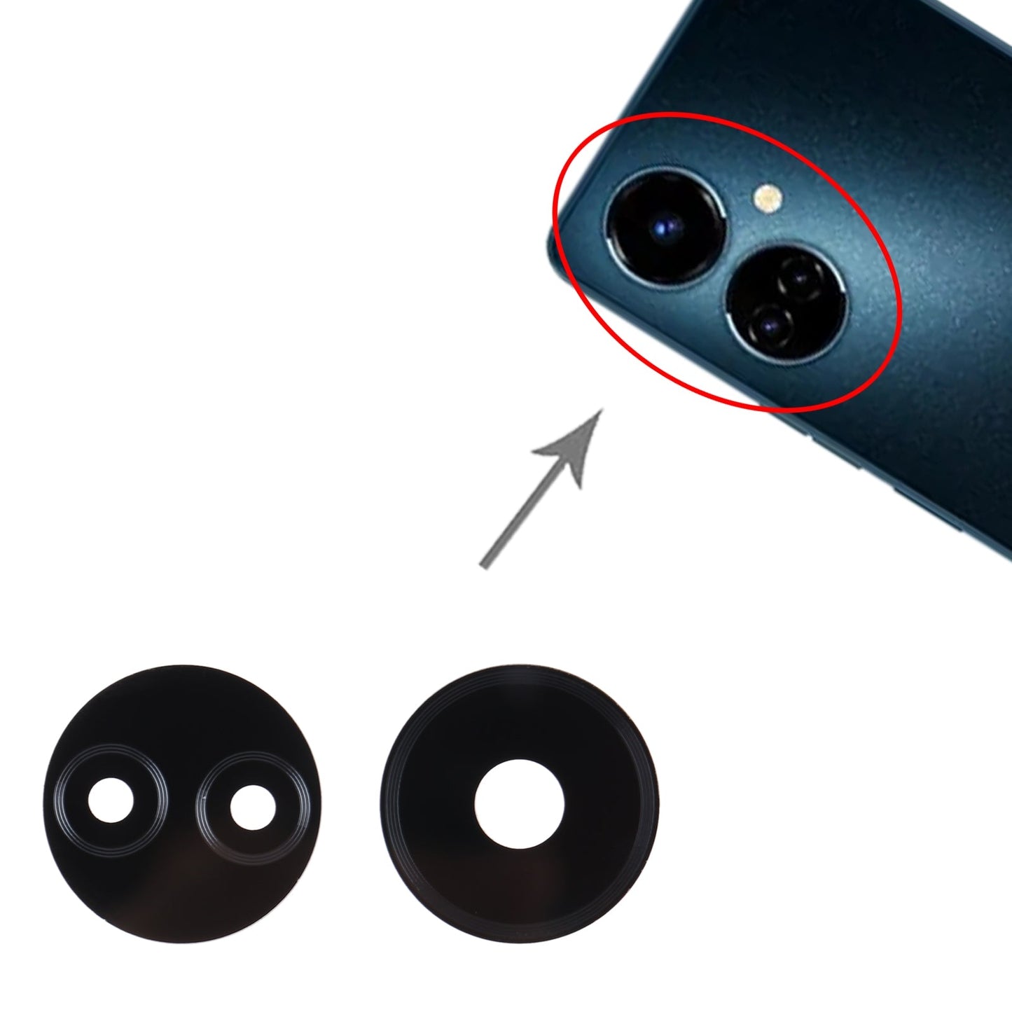 For Tecno Camon 19 10pcs Back Camera Lens