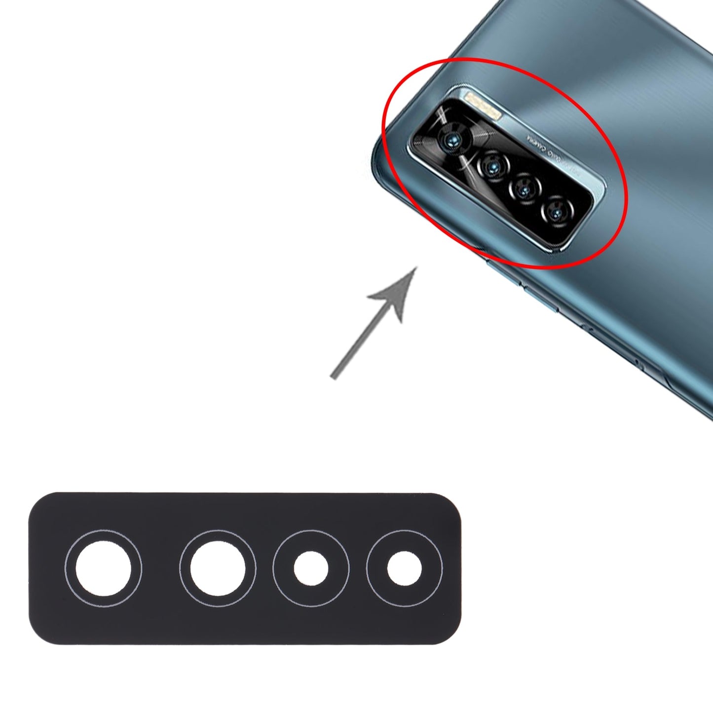For Tecno Camon 17 Pro CG8 10pcs Back Camera Lens