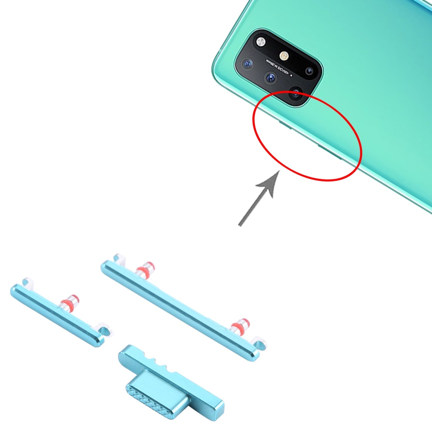 For OnePlus 8T Power Button + Volume Control Button(Blue)
