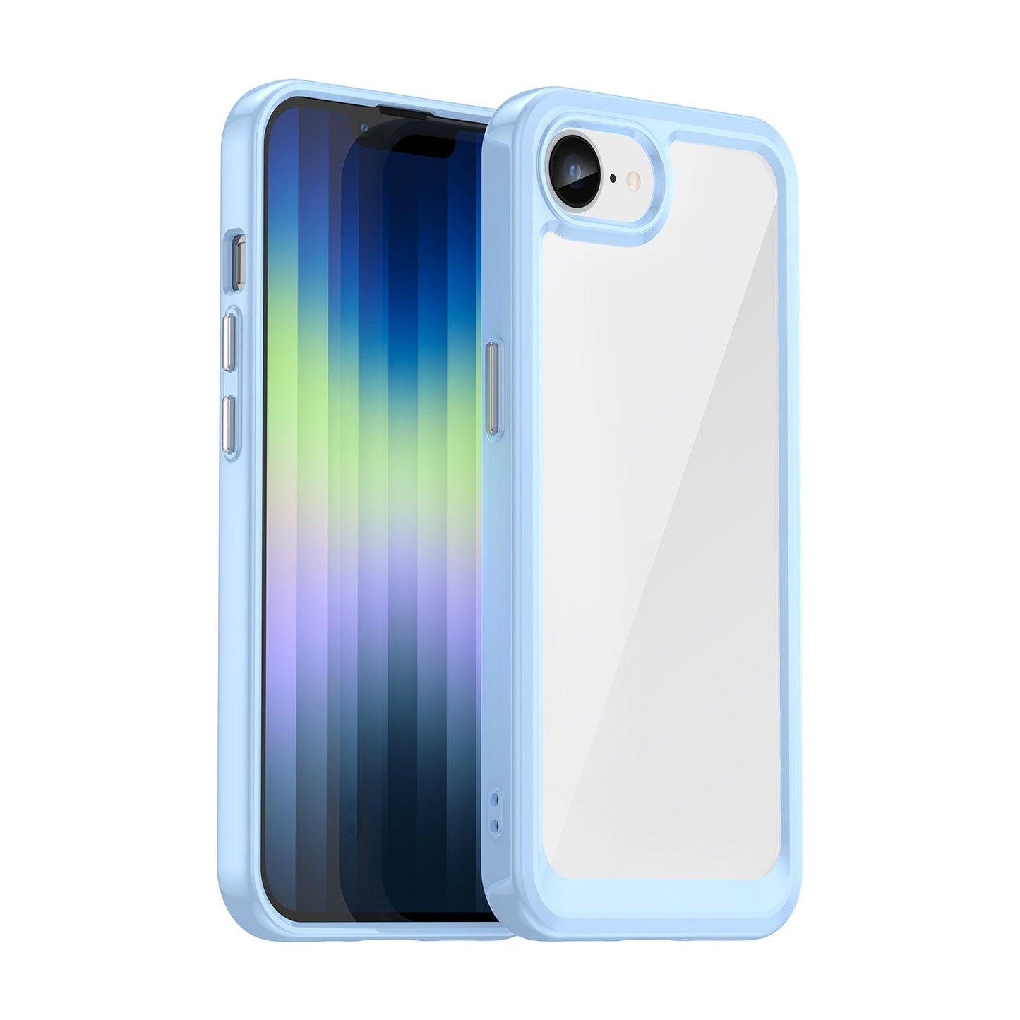 For iPhone 16e Colorful Series Acrylic + TPU Phone Case(Blue)