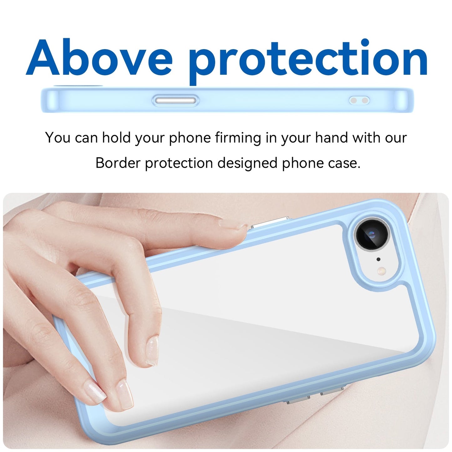 For iPhone 16e Colorful Series Acrylic + TPU Phone Case(Blue)