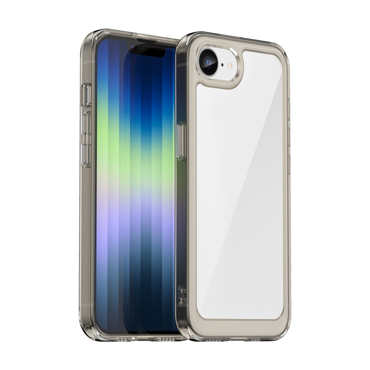 For iPhone 16e Colorful Series Acrylic + TPU Phone Case(Transparent Grey)