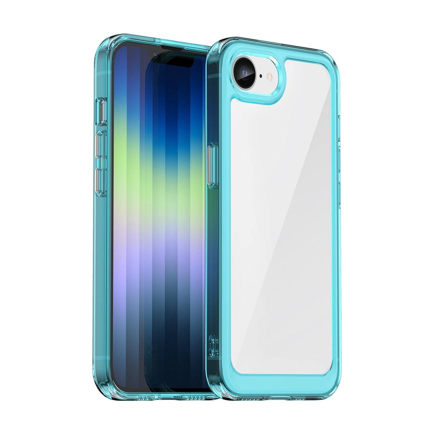 For iPhone 16e Colorful Series Acrylic + TPU Phone Case(Transparent Blue)