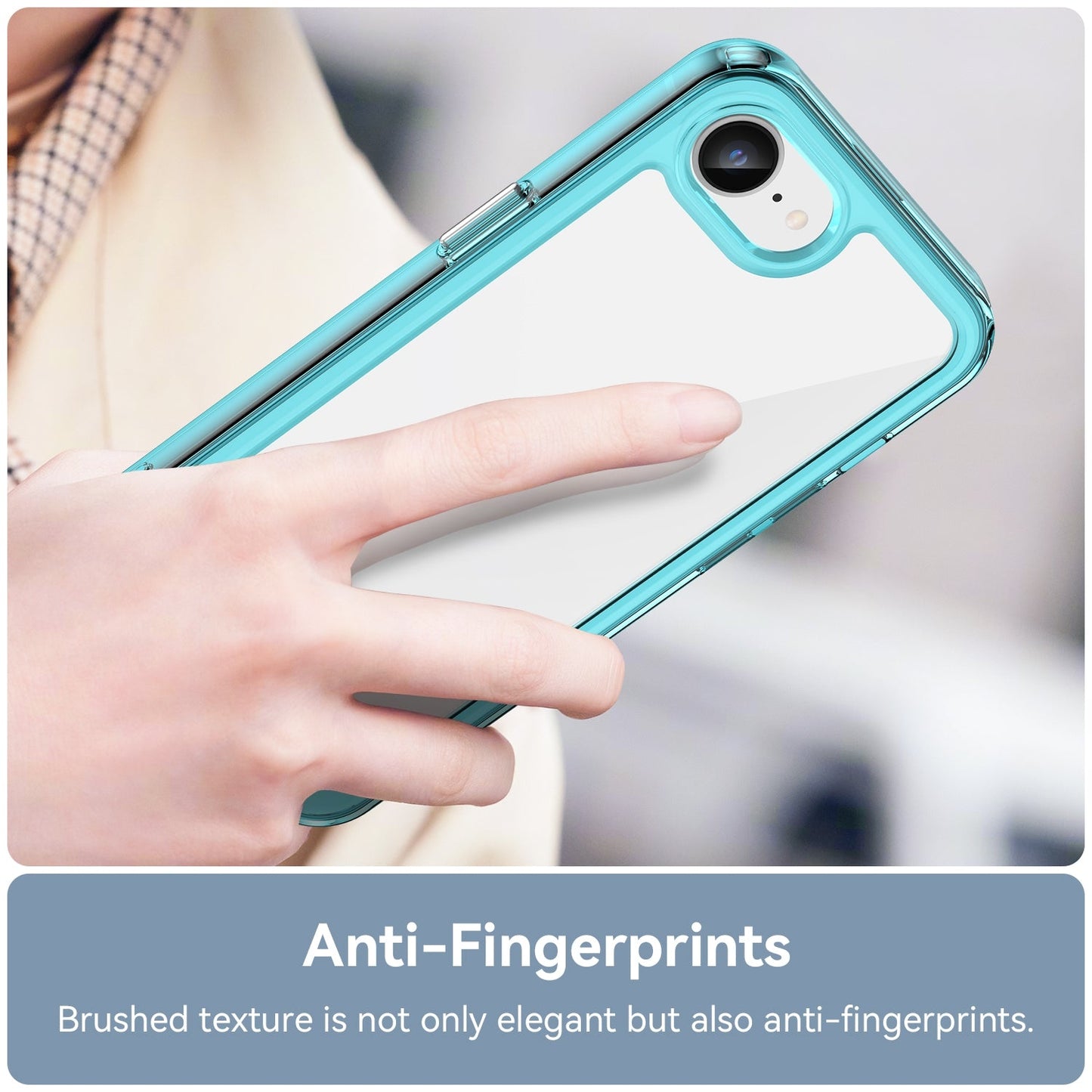 For iPhone 16e Colorful Series Acrylic + TPU Phone Case(Transparent Blue)