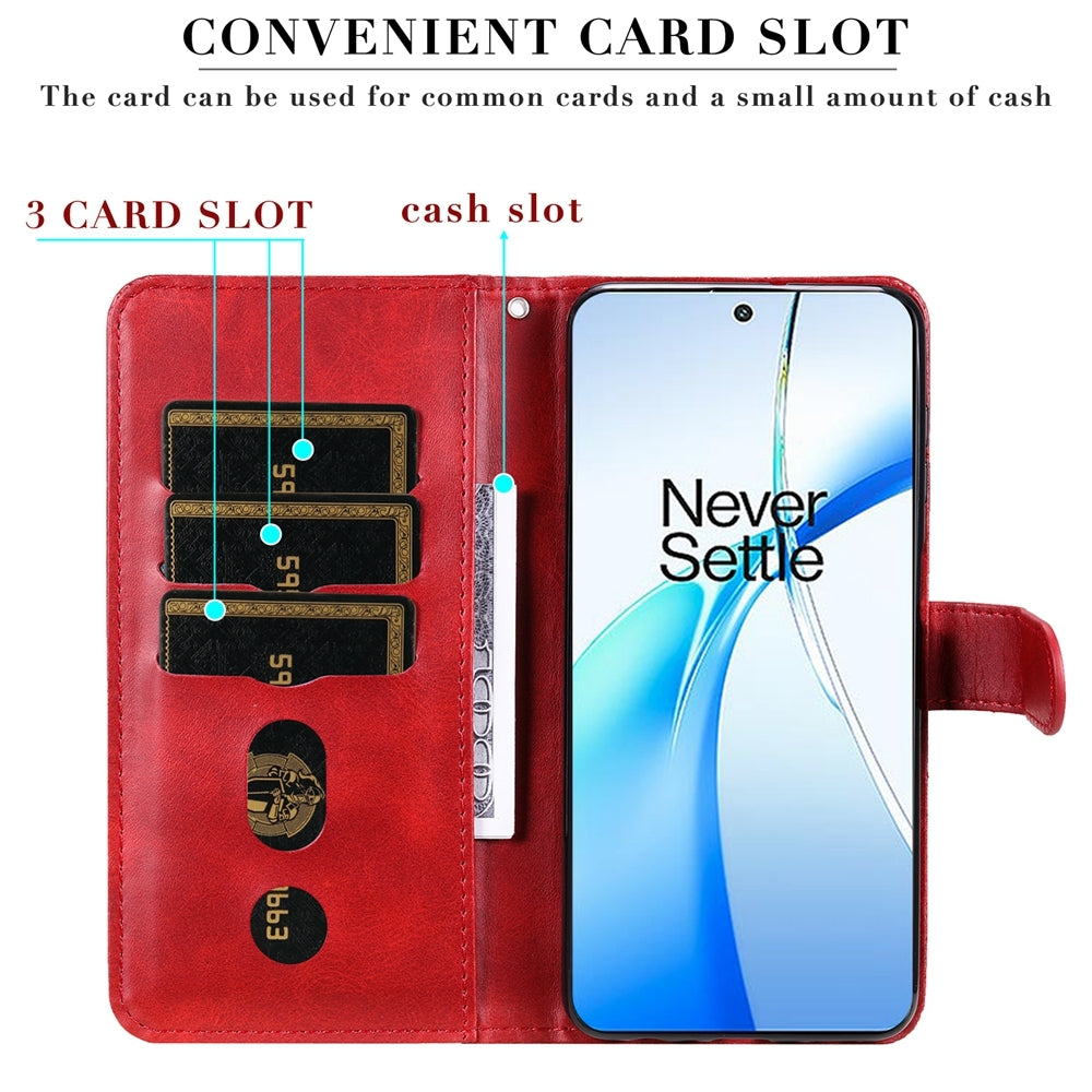 For OPPO K12 Fashion Calf Texture Zipper Leather Phone Case(Red)