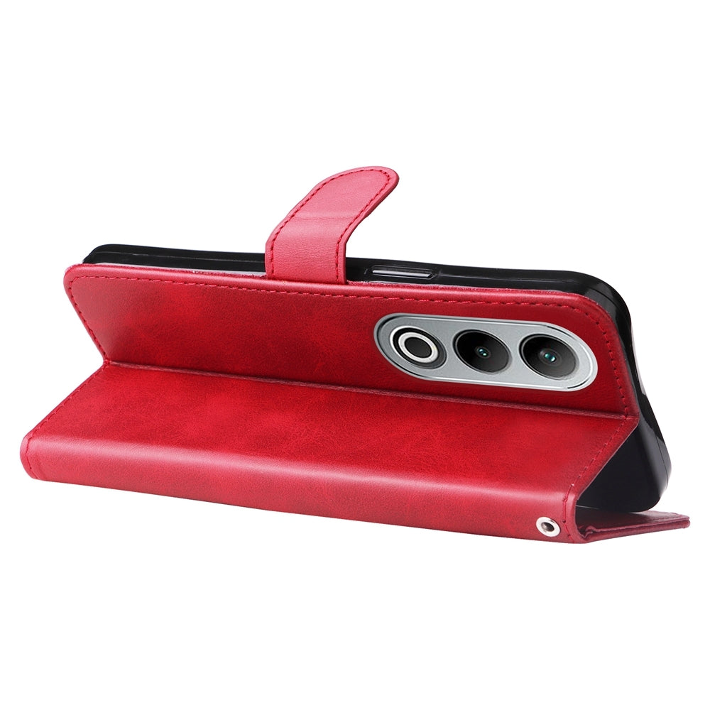 For OPPO K12 Fashion Calf Texture Zipper Leather Phone Case(Red)