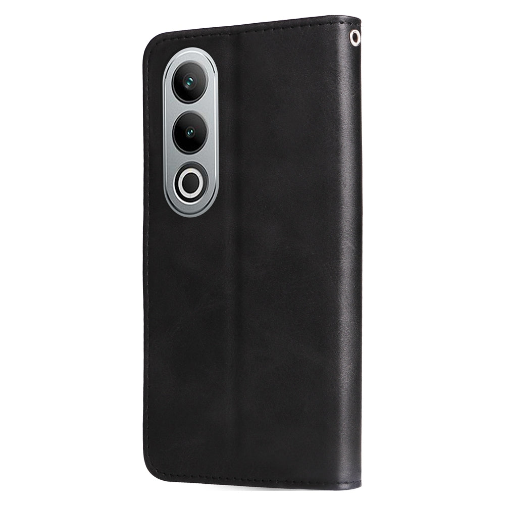 For OPPO K12 Fashion Calf Texture Zipper Leather Phone Case(Black)