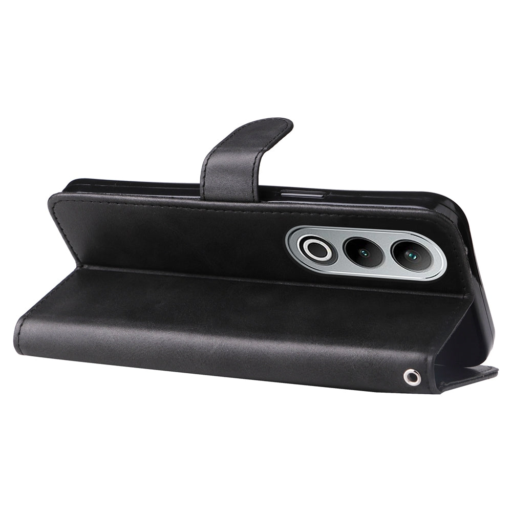 For OPPO K12 Fashion Calf Texture Zipper Leather Phone Case(Black)