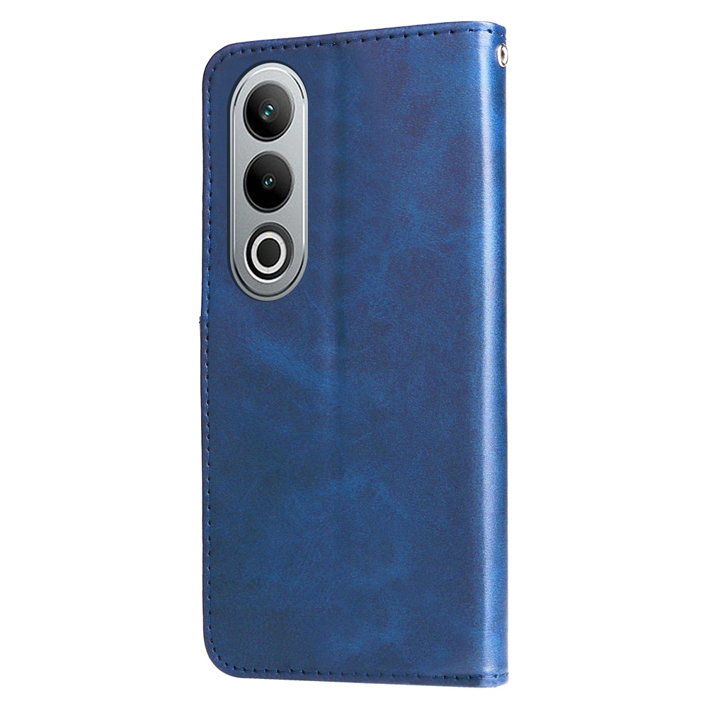 For OPPO K12 Fashion Calf Texture Zipper Leather Phone Case(Blue)