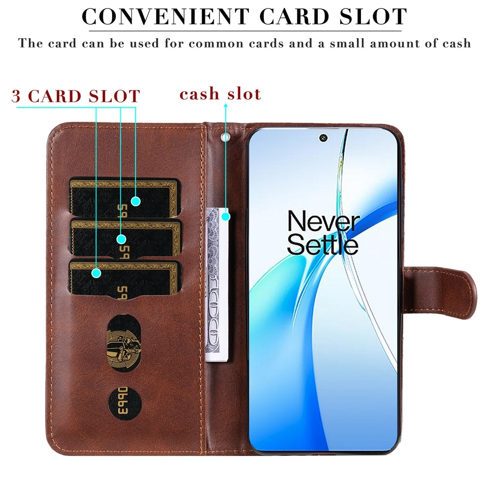 For OPPO K12 Fashion Calf Texture Zipper Leather Phone Case(Brown)